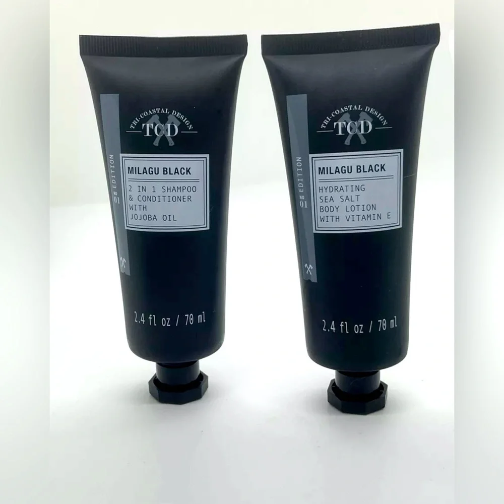 TCD Tri-Coastal Design Milagu Black 2 IN 1 SHAMPOO&CONDITIONER & BODY LOTION NEW